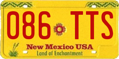 NM license plate 086TTS