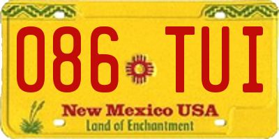 NM license plate 086TUI