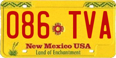 NM license plate 086TVA