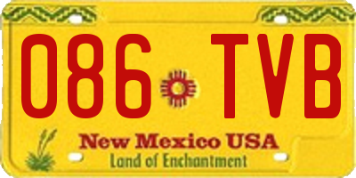 NM license plate 086TVB