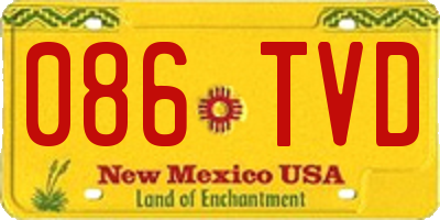 NM license plate 086TVD