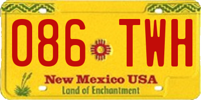 NM license plate 086TWH