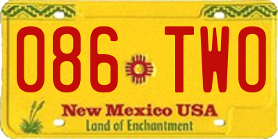 NM license plate 086TWO