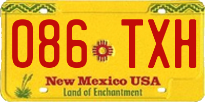 NM license plate 086TXH
