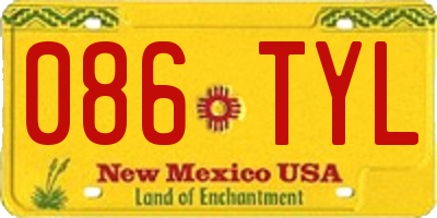 NM license plate 086TYL