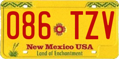 NM license plate 086TZV