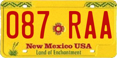 NM license plate 087RAA