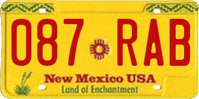 NM license plate 087RAB