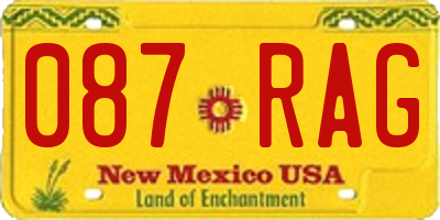 NM license plate 087RAG