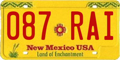 NM license plate 087RAI