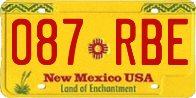 NM license plate 087RBE