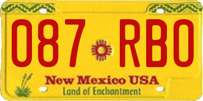 NM license plate 087RBO