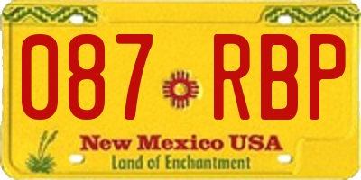 NM license plate 087RBP