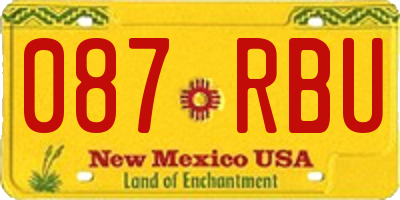 NM license plate 087RBU