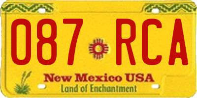 NM license plate 087RCA