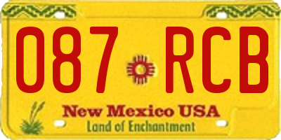 NM license plate 087RCB