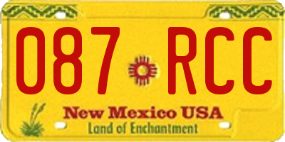 NM license plate 087RCC