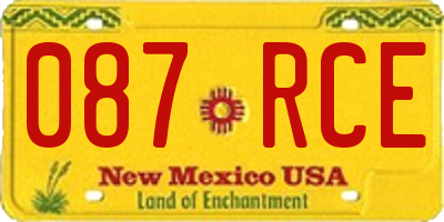 NM license plate 087RCE