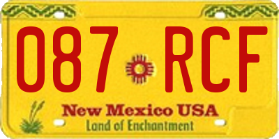 NM license plate 087RCF