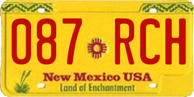 NM license plate 087RCH