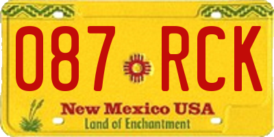 NM license plate 087RCK