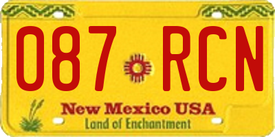 NM license plate 087RCN