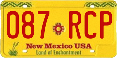 NM license plate 087RCP