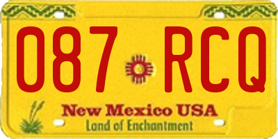 NM license plate 087RCQ