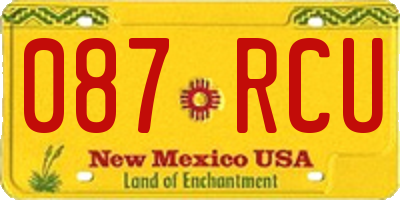 NM license plate 087RCU