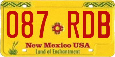 NM license plate 087RDB