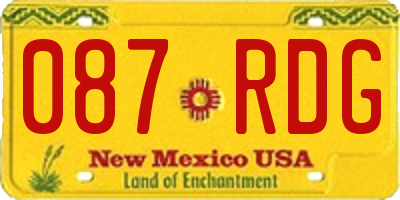 NM license plate 087RDG