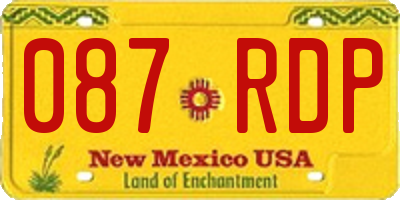 NM license plate 087RDP