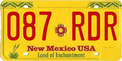 NM license plate 087RDR