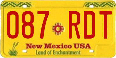 NM license plate 087RDT