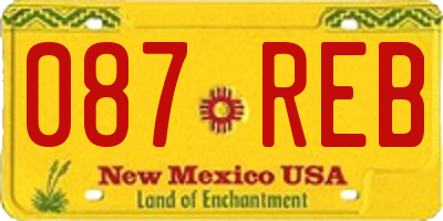 NM license plate 087REB