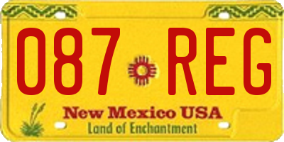 NM license plate 087REG