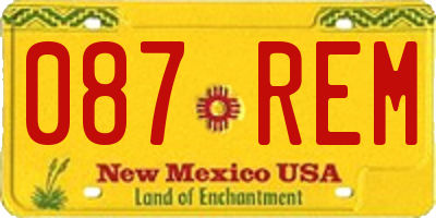NM license plate 087REM