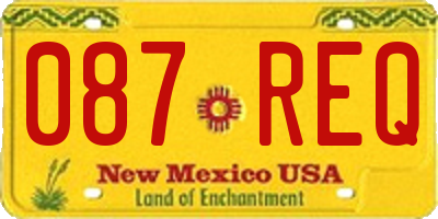 NM license plate 087REQ