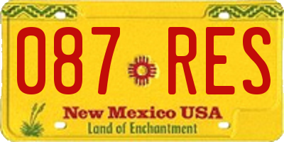 NM license plate 087RES