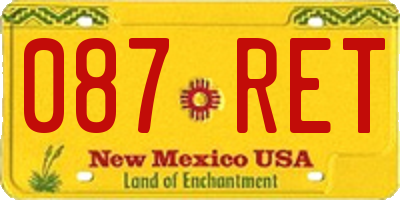 NM license plate 087RET