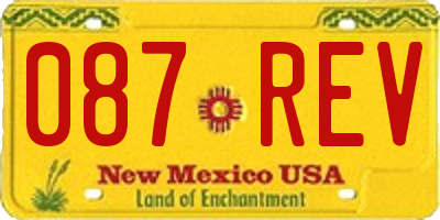 NM license plate 087REV