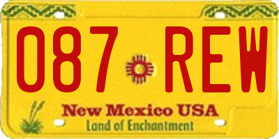 NM license plate 087REW
