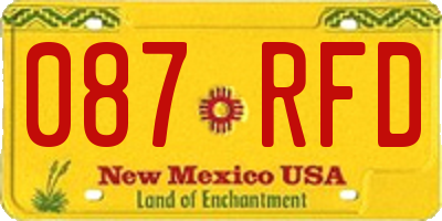 NM license plate 087RFD