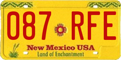NM license plate 087RFE