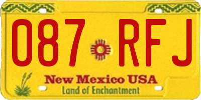 NM license plate 087RFJ