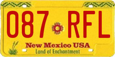 NM license plate 087RFL