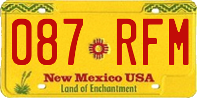 NM license plate 087RFM