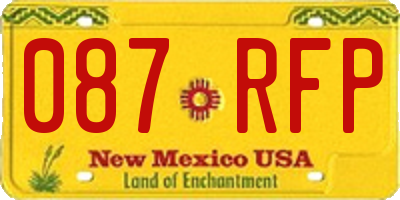 NM license plate 087RFP