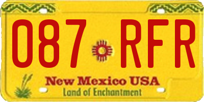NM license plate 087RFR