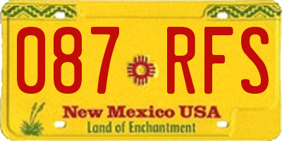 NM license plate 087RFS